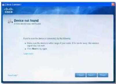 LINKSYS E1500 - Mensagem Device not found (Dispositivo não localizado) - 1