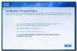 LINKSYS E1500 - Message Get Windows XP Service Pack 3 (Procurez-vous Windows XP avec Service Pack 3) - 1