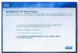 LINKSYS E1500 - Mensaje Get Windows XP Service Pack 3 (Consiga Windows XP Service Pack 3) - 1