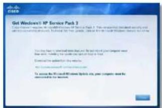 LINKSYS E1500 - Meldung Get Windows XP Service Pack 3 (Beziehen Sie das Windows XP Service Pack 3) - 1