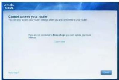 LINKSYS E1500 - Mensaje Cannot access your router (No se puede acceder al router) - 1