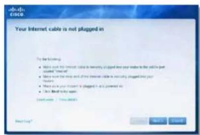 LINKSYS E1500 - Pesan Your Internet cable is not plugged in (Kabel Internet Anda tidak terhubung) - 1