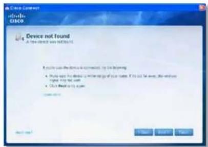 LINKSYS E1500 - Device not found (Enheden blev ikke fundet)-meddelelse - 1