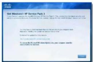 LINKSYS E1500 - Melding: Get Windows XP Service Pack 3 (Hent Windows XP Service Pack 3) - 1