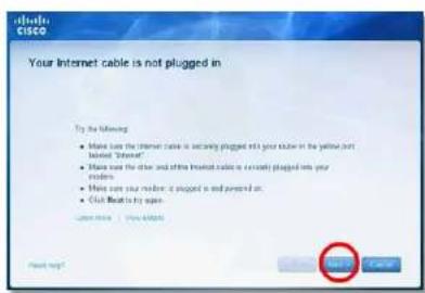 LINKSYS E1500 - Mesajul Your Internet cable is not plugged in (Cablul dvs. de Internet nu este conectat) - 5