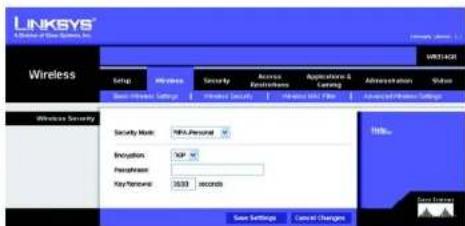 LINKSYS WRT54GR - The Wireless Tab - Wireless Security - 3
