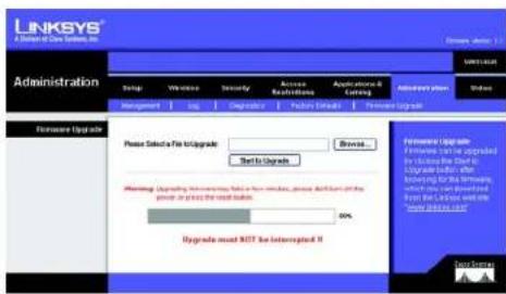 LINKSYS WRT54GR - The Administration Tab - Firmware Upgrade - 2