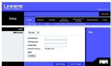 LINKSYS WRT54GR - The Setup Tab - DDNS - 2