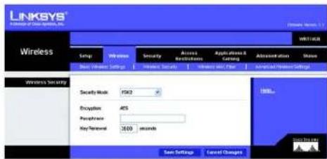LINKSYS WRT54GR - The Wireless Tab - Wireless Security - 5