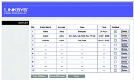 LINKSYS WRT54GR - Pour créer une stratégie d'accès à Internet : - 1