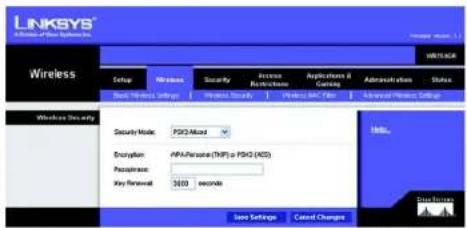 LINKSYS WRT54GR - The Wireless Tab - Wireless Security - 6