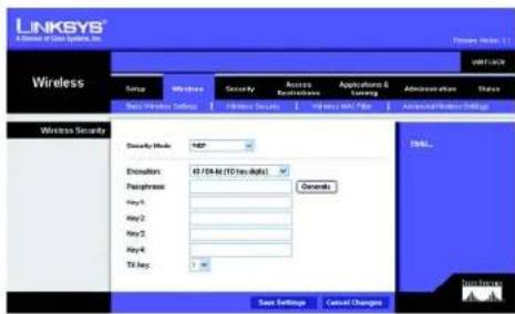 LINKSYS WRT54GR - The Wireless Tab - Wireless Security - 2