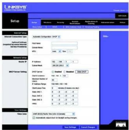 LINKSYS WRT54GR - Configuration Internet - 1