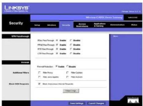 LINKSYS WAG354G - Additional Filters - 1