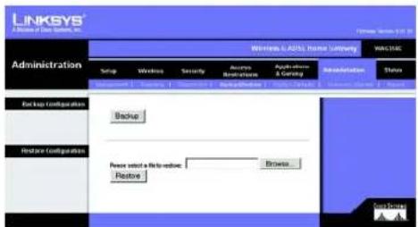 LINKSYS WAG354G - Restore Configuration - 2