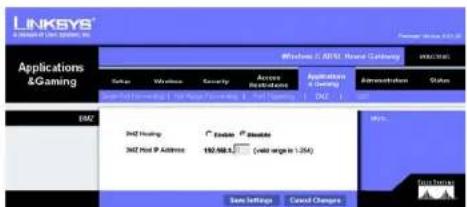 LINKSYS WAG354G - The DMZ Tab - 1