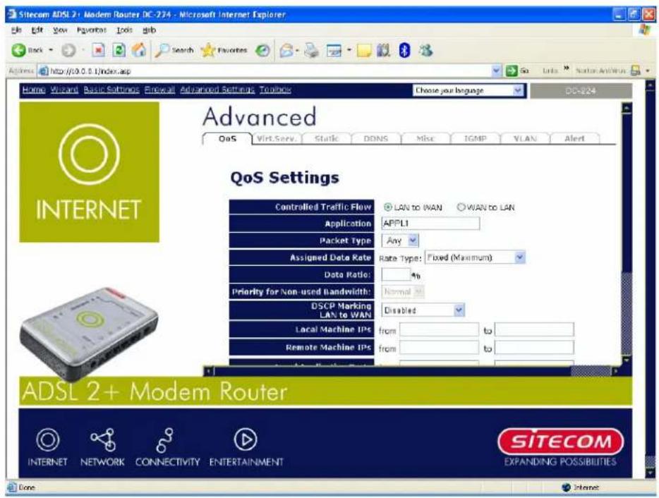 SITECOM DC-224 - QoS Settings - 2