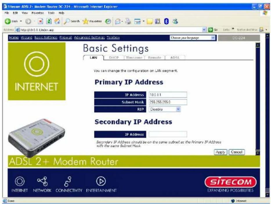 SITECOM DC-224 - LAN Settings - 1
