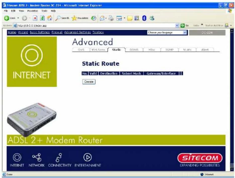 SITECOM DC-224 - Static Route - 1