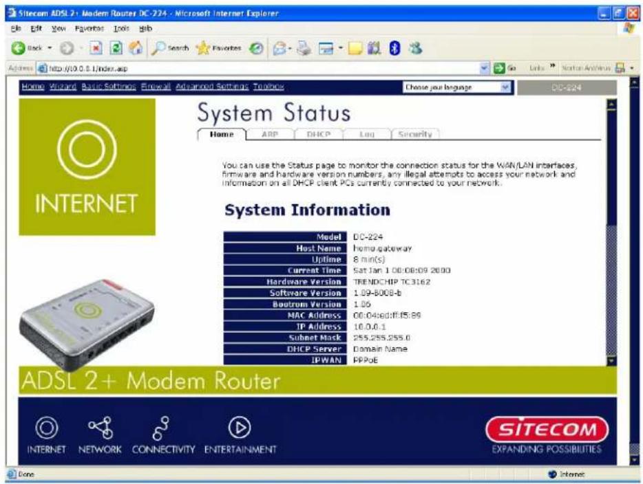 SITECOM DC-224 - System Status - 1