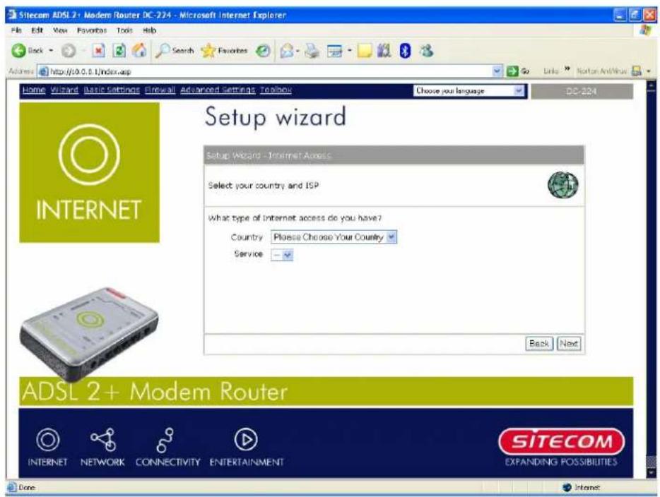 SITECOM DC-224 - Select Your ISP (Internet Service Provider) - 1