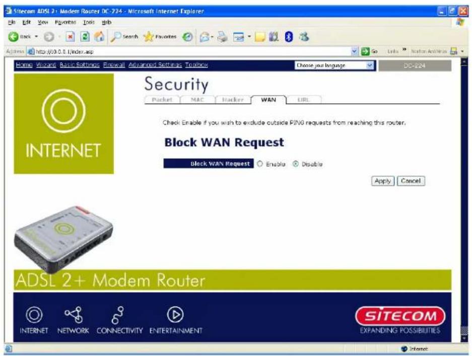 SITECOM DC-224 - Block WAN Request - 1