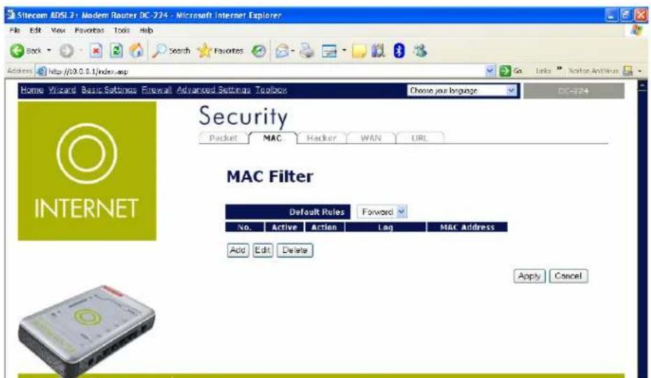 SITECOM DC-224 - MAC Filter - 1