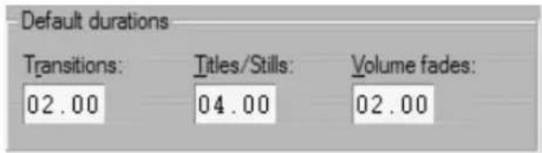 PINNACLE Studio 8 - Default durations - 1