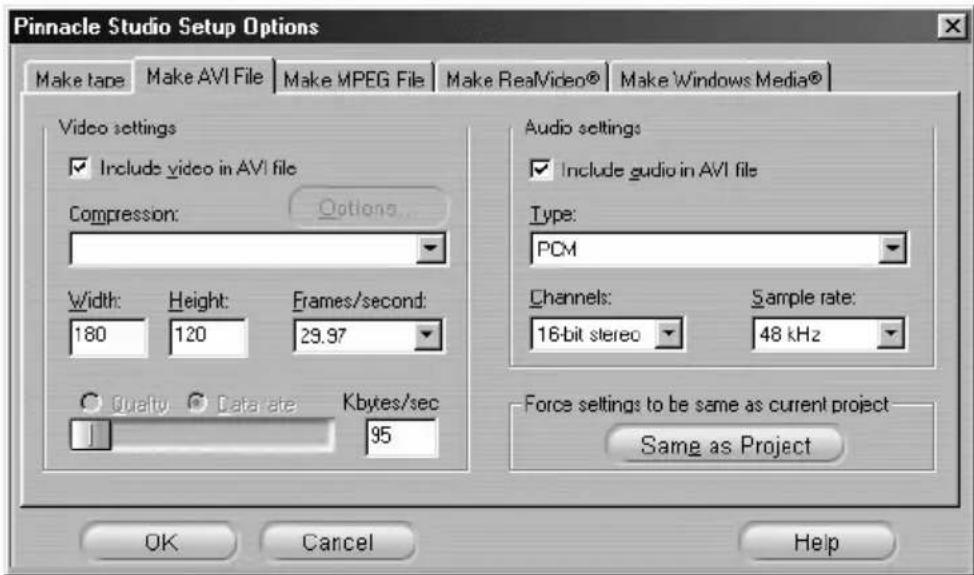 PINNACLE Studio 8 - To save your movie as an AVI file: - 2