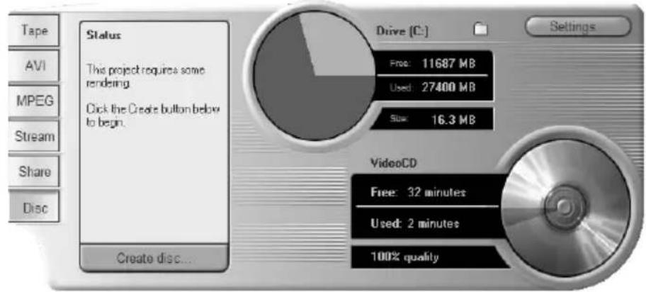 PINNACLE Studio 8 - To output your movie to disc, or to a DVD image: - 1