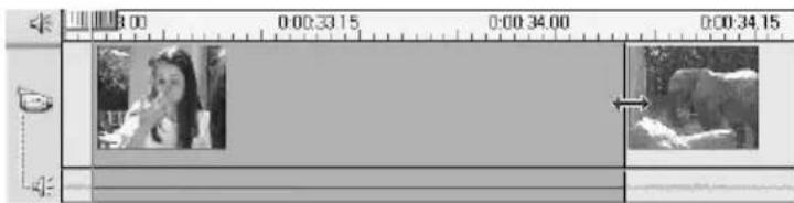 PINNACLE Studio 8 - To perform an L-cut: - 2