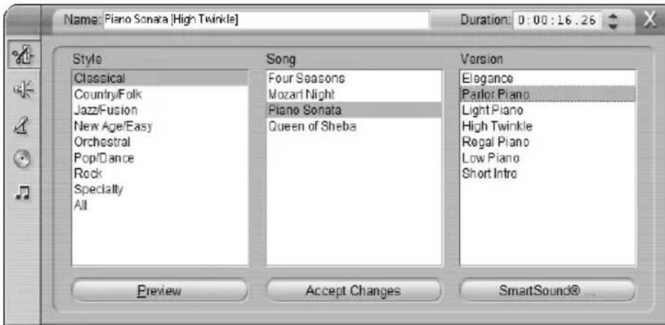 PINNACLE Studio 8 - SmartSound® - 1