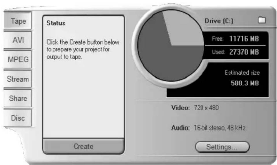 PINNACLE Studio 8 - To output your movie to videotape: - 1