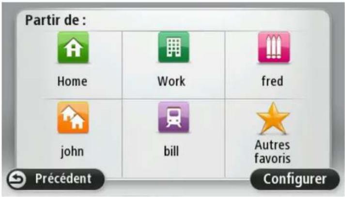 Partir de : Home Work fred john bill Autres favoris Précédent Configurer