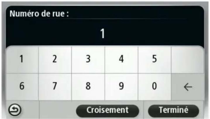 Numéro de rue : 1 1 2 3 4 5 6 7 8 9 0 ← Croisement Terminé
