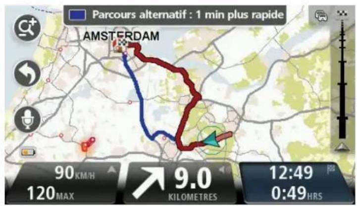 Parcours alternatif : 1 min plus rapide AMSTERDAM 90 KM/H 120 MAX 9.0 KILOMETRES 12:49 0:49 HRS