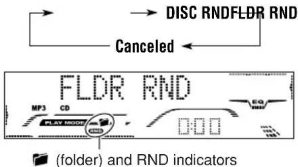 JVC KD-G801 - To play back files at random (Folder Random/Disc Random Play) - 2