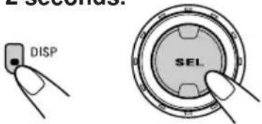 JVC KD-G801 - While pressing DISP (display), press and hold SEL (select) for more than 2 seconds. - 1