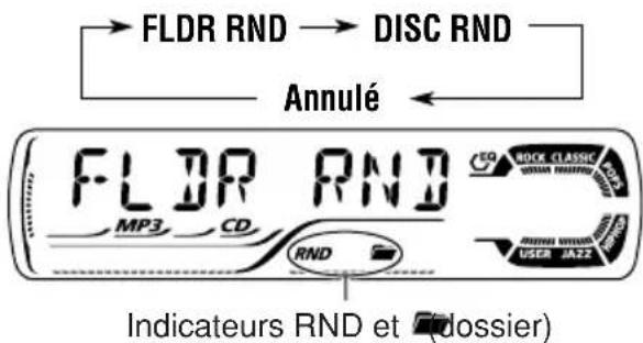 JVC KD-G502 - Pour reproduire les fichiers dans un ordre aléatoire (Lecture aléatoire de dossier/disque) - 2