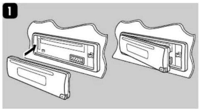 JVC KD-G312 - Anbringen des Bedienfelds - 1