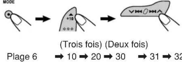 JVC KD-G302 - Comment utiliser les touches +10 et -10 - 1