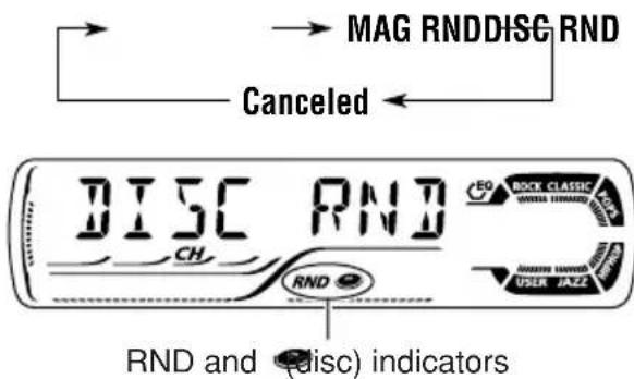 JVC KD-G301 - To play back tracks/files at random (Disc Random/Magazine Random Play) - 3