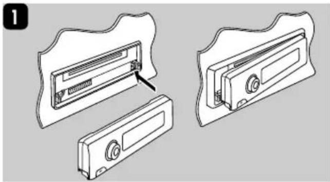 JVC KD-DV6102 - Fixation du panneau de commande - 1