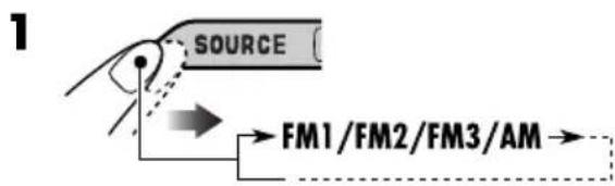 JVC KD-DV6102 - Automatische Voreinstellung von UKW-Sendern—SSM (Sequentieller Speicher für starke Sender) - 1
