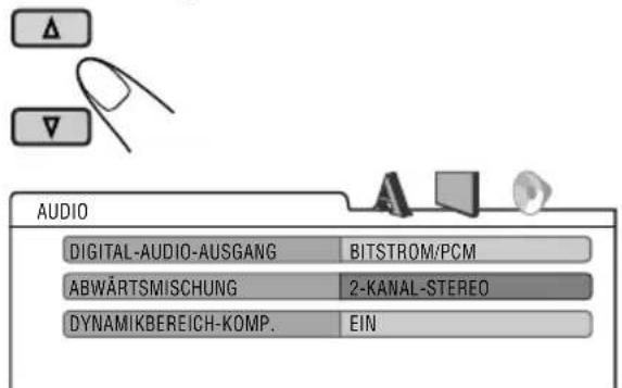 JVC KD-DV6102 - Wählen Sie eine Parameter zur Einstellung. - 1