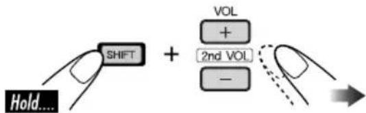 JVC KD-DV6102 - Adjust the headphone volume through the 2nd AUDIO OUT plug. - 1