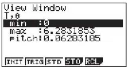 CASIO CFX-9950GB - 8-2 Betrachtungsfenster- (V-Window) Einstellungen - 3
