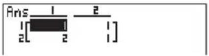 CASIO CFX-9950GB - Beispiel 3 Die Matrix A (aus Beispiel 1) ist mit einer 2 × 2 Identitäts-Matrix zu multiplizieren. - 2
