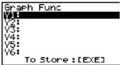 CASIO CFX-9950GB - Kopieren einer Regressions-Grafikformel in dem Grafik-Modus - 1