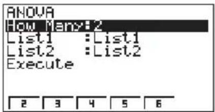 CASIO CFX-9950GB - ●Analyse der Varianz (ANOVA) - 1